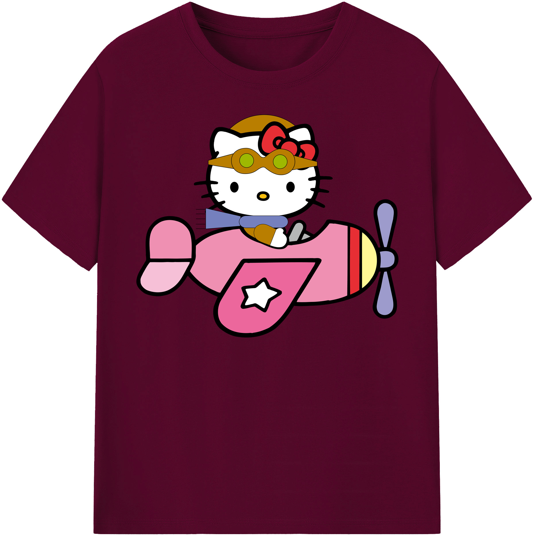 （画像用） Hello Kitty ハローキティ レディースカジュアルプリントTシャツ（綿100％）